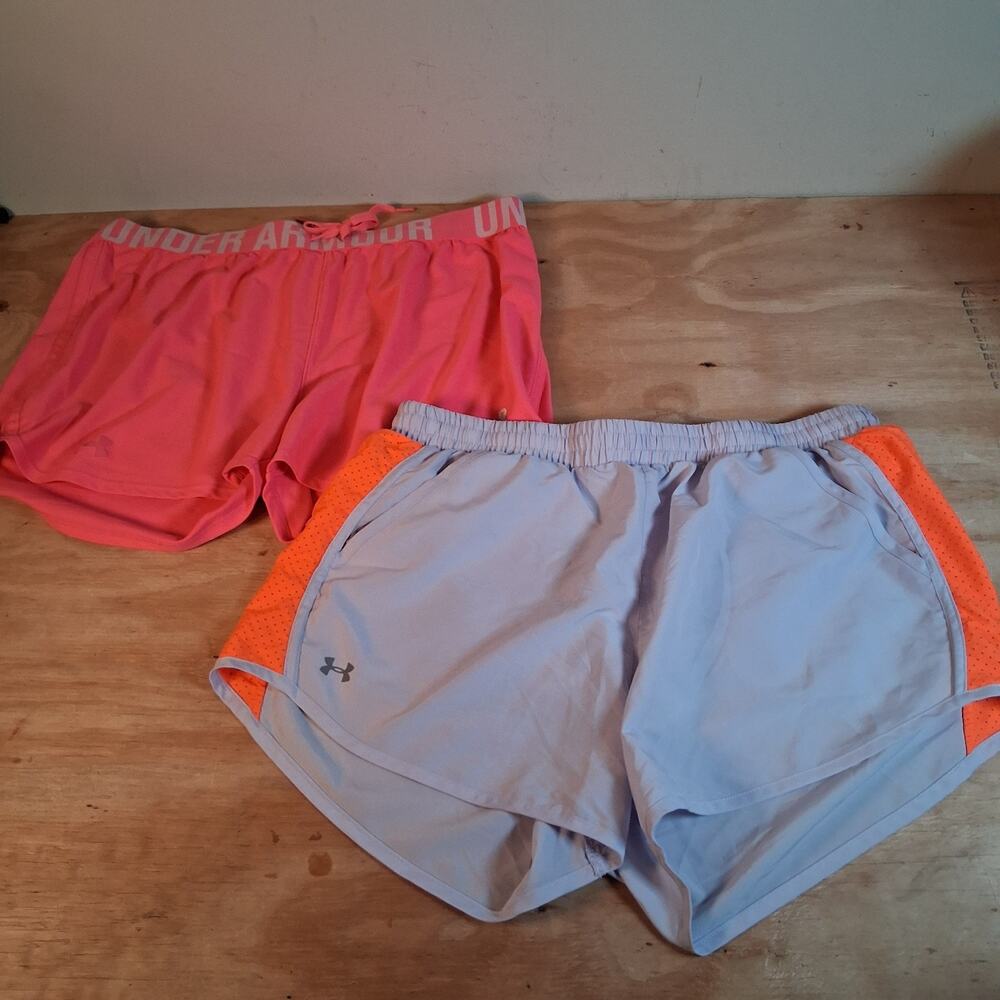 Under Armour Womens Shorts Sz L Lot Of 2 Pink Purple Shorts Set Of 2 Athletic